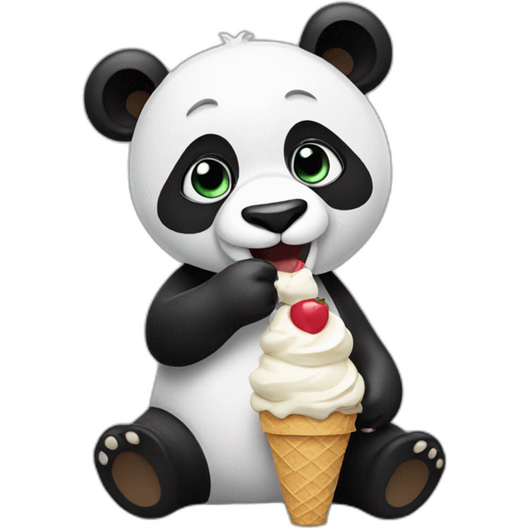 Panda eating ice cream emoji