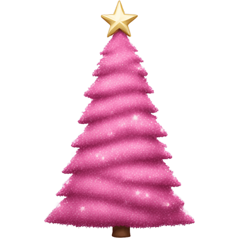 Large pink Christmas tree decorated   emoji