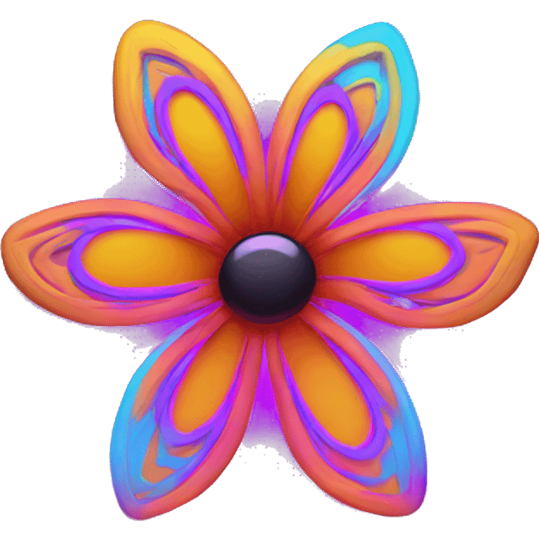 Groovy neon flower emoji