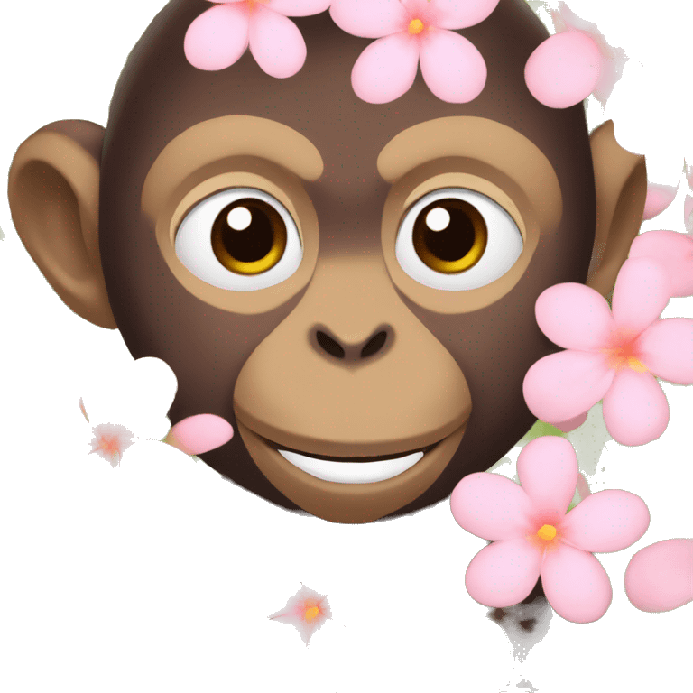 Monkey with love flowers  emoji