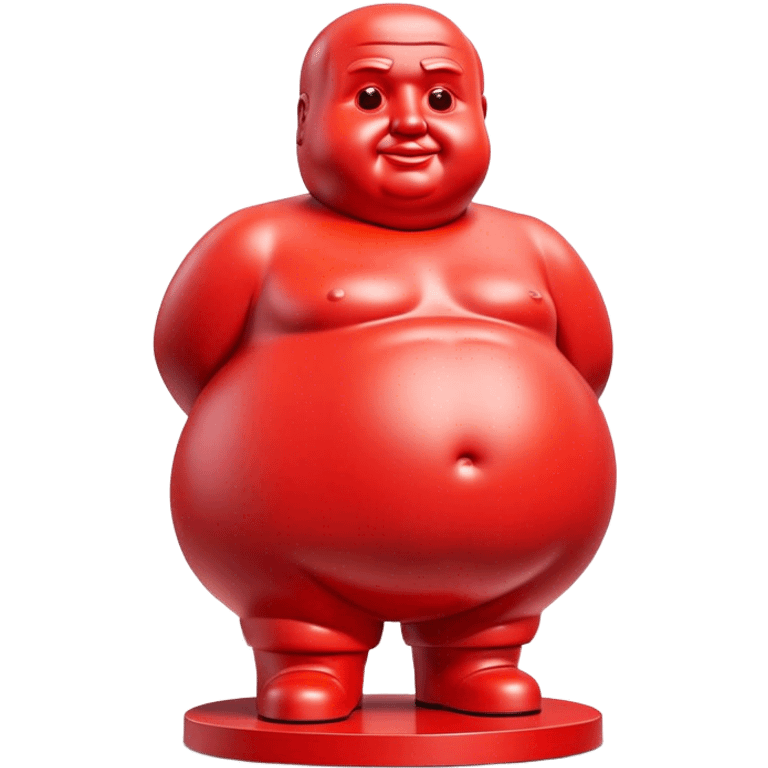 Cinematic Realistic Botero Sculpture Emoji, depicted as an exaggerated voluminous sculpture in the signature style of Fernando Botero, rendered with rich textures and vibrant artistic lighting that captures its playful grandeur. emoji