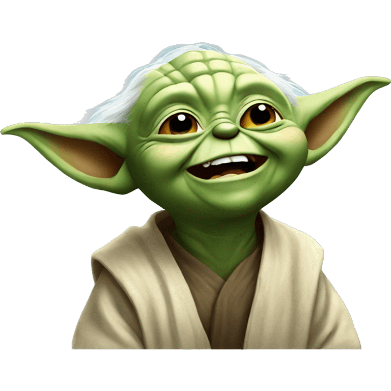 Yoda laughing emoji