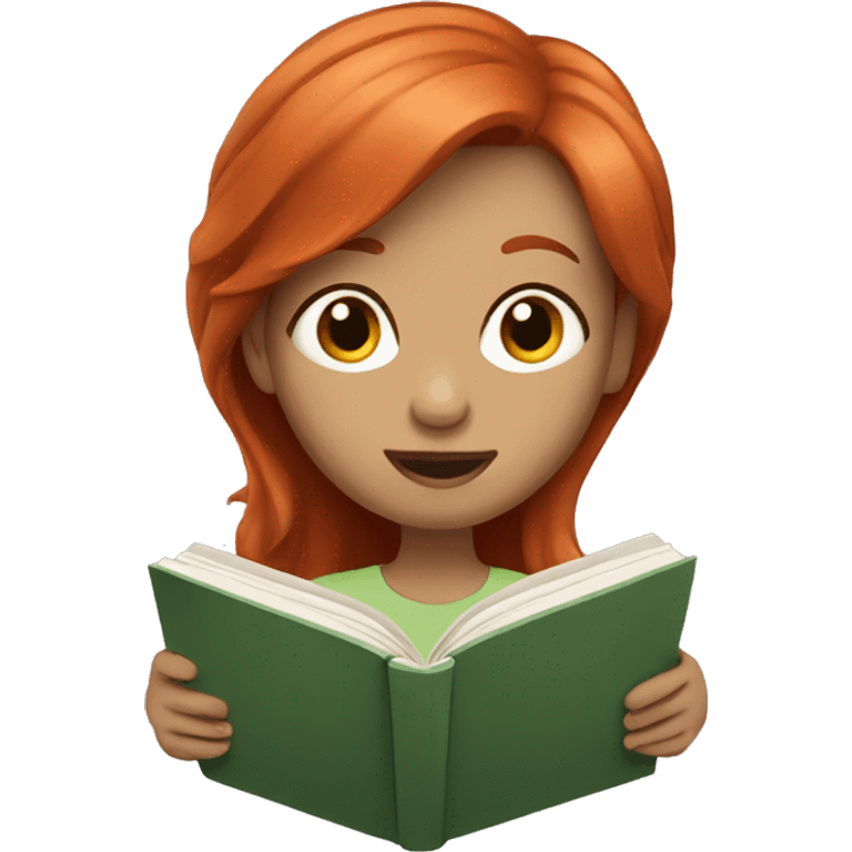 Redhair girl reading emoji