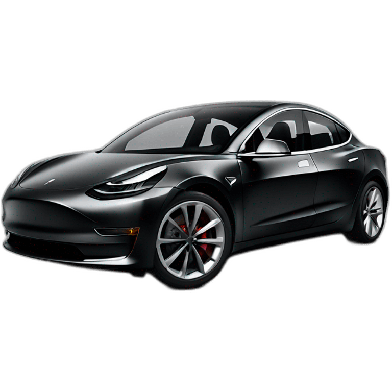 Hyper realistic, open top, black, Tesla Model 3 Performance, side view emoji