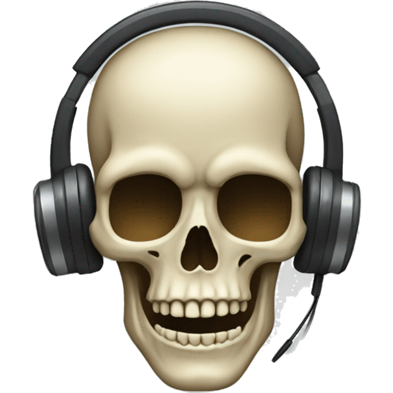 skull wearing headset emoji