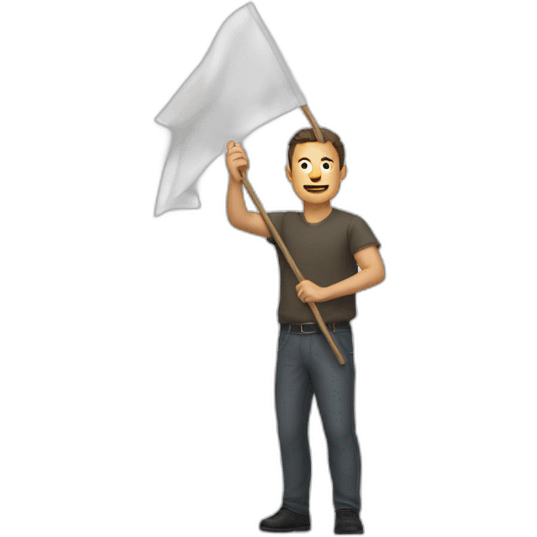 Man Surrenders waving white flag emoji