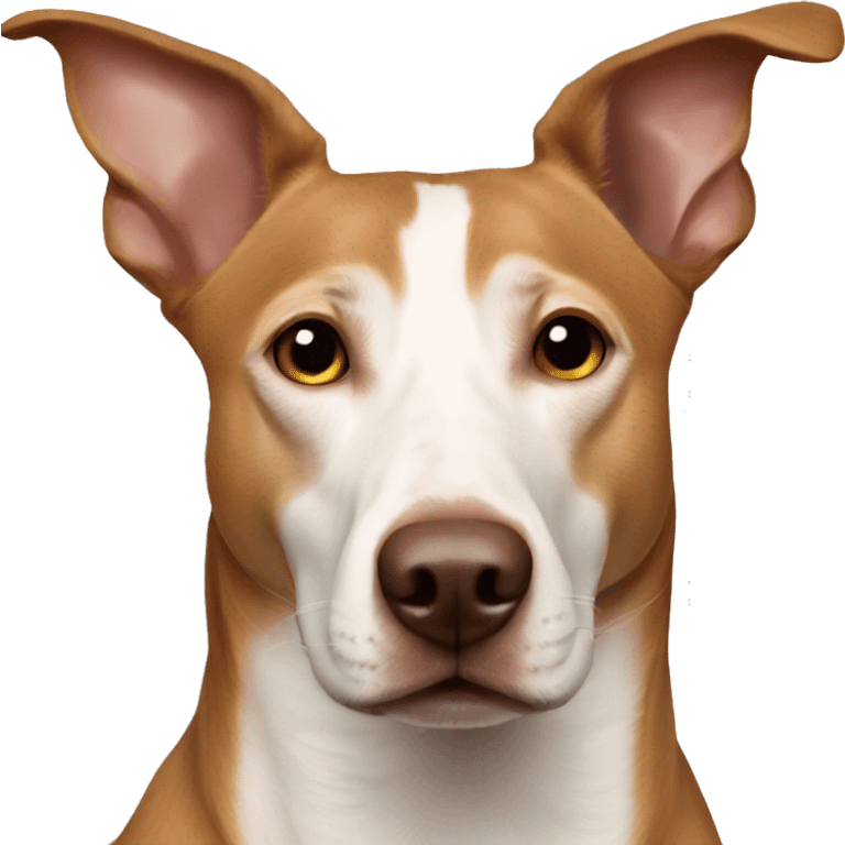 half labrador half podenco dark brown dog emoji