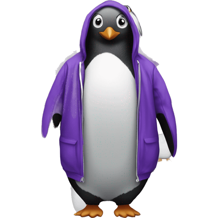 penguin in purple hoodie emoji