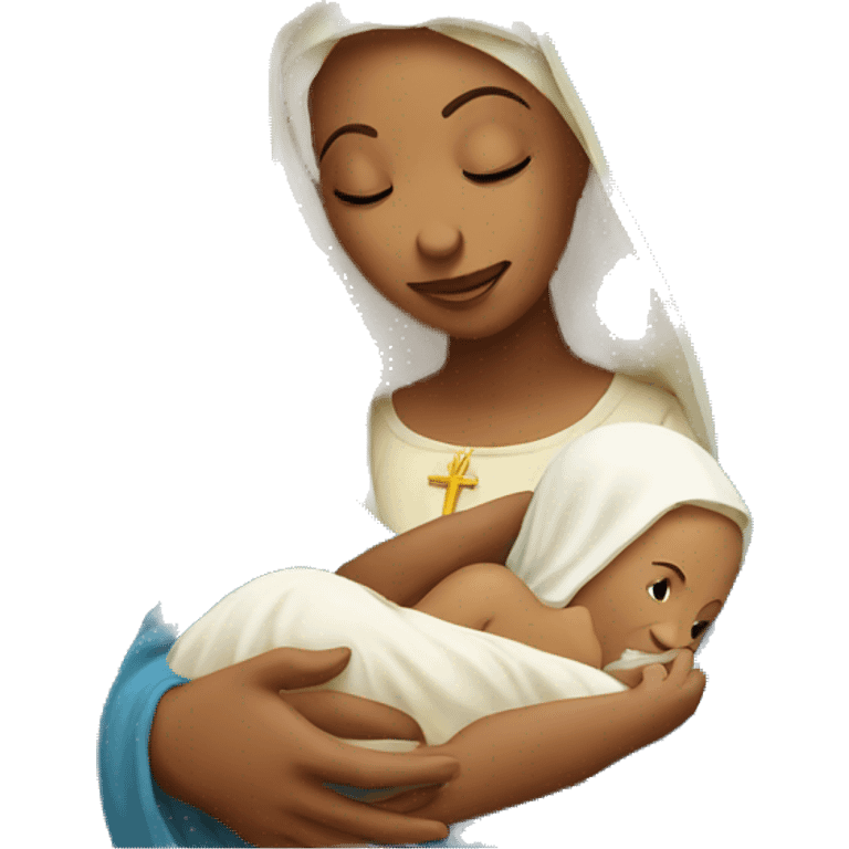 holy Mary with baby Jesus emoji