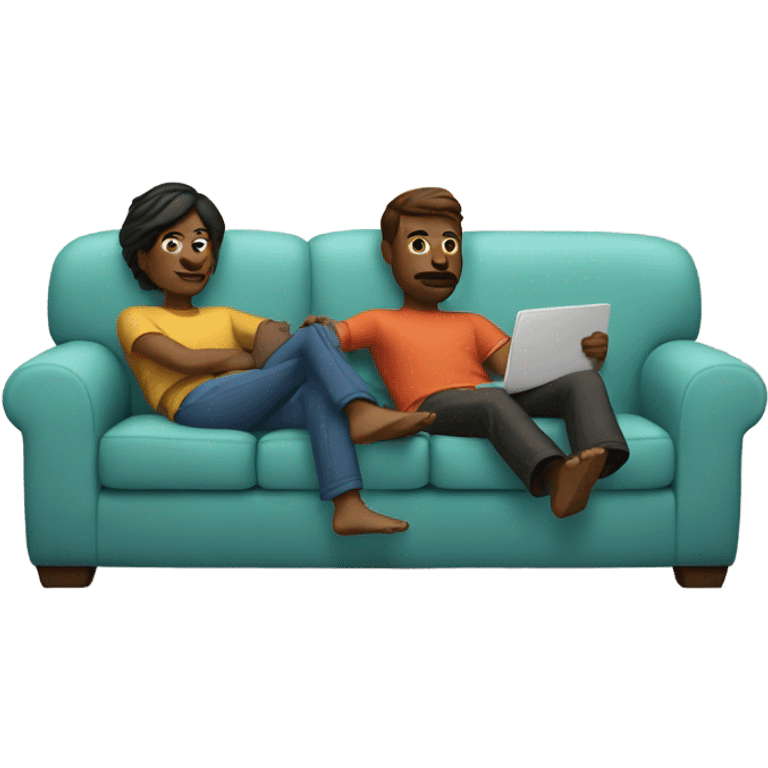 Two people laying on a couch emoji