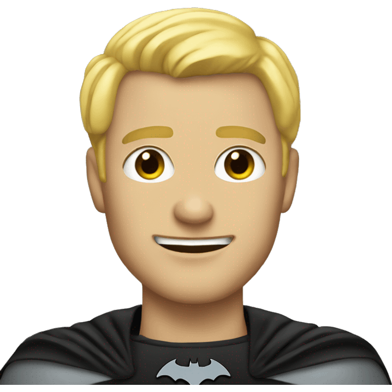 Blonde man dressed as Batman emoji