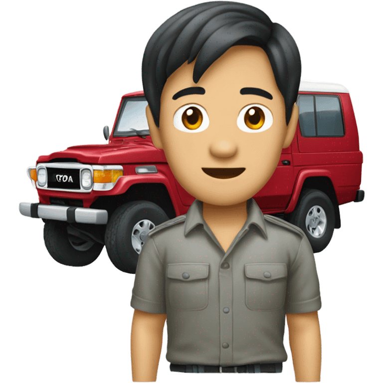 Asian man Toyota Land Cruiser emoji