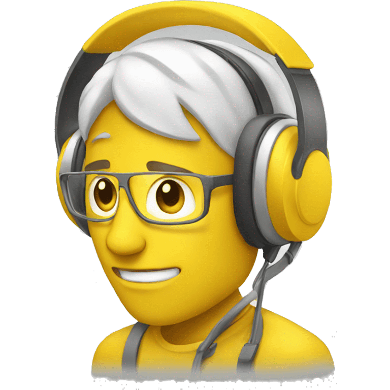 yellow man with headphones emoji