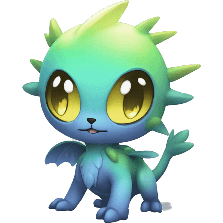 cute cool edgy ethereal magical alien punk Digimon-Fakemon-animal full body emoji