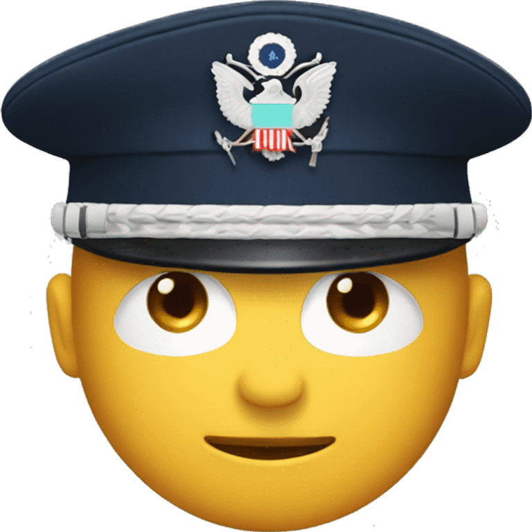 Cap with militar design emoji