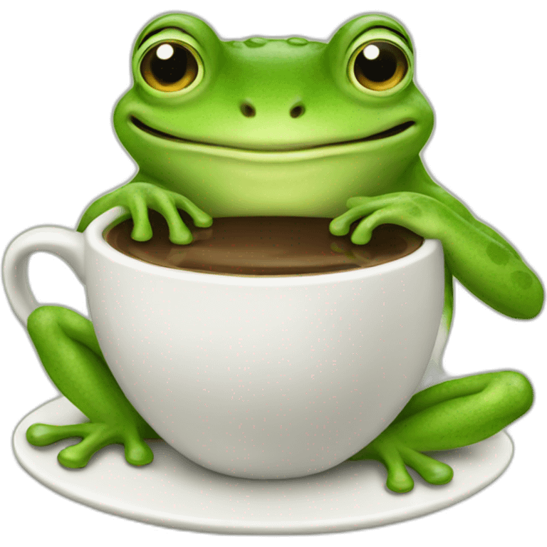 Frog drinking coffee emoji