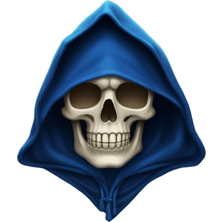 skull wearing blue hood and cloak emoji