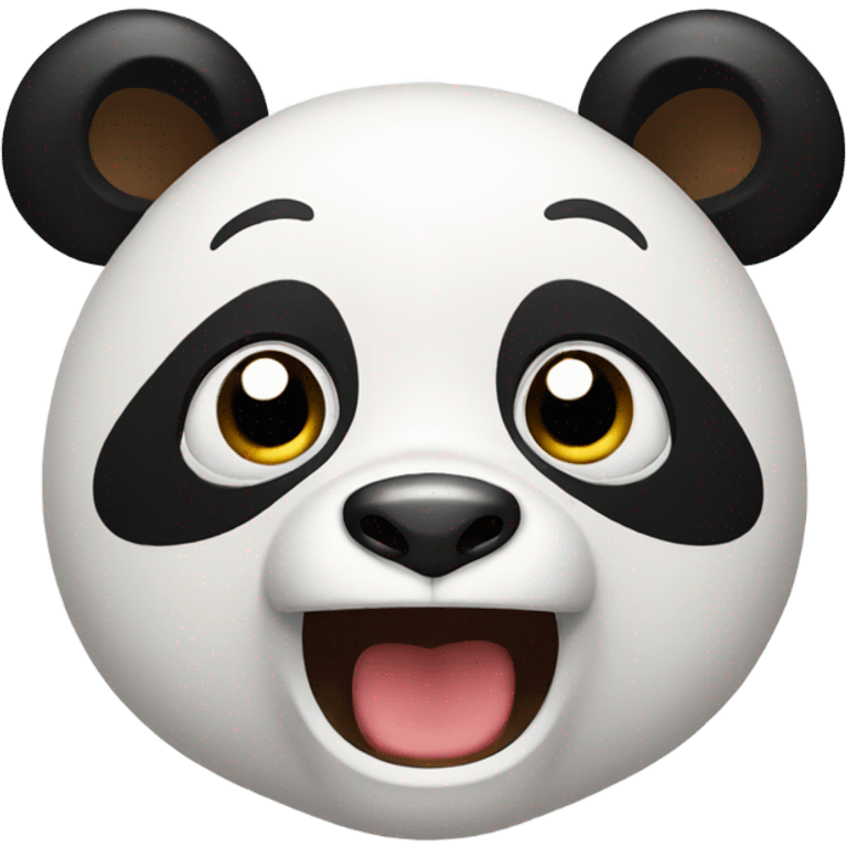 Panda with shocked face emoji