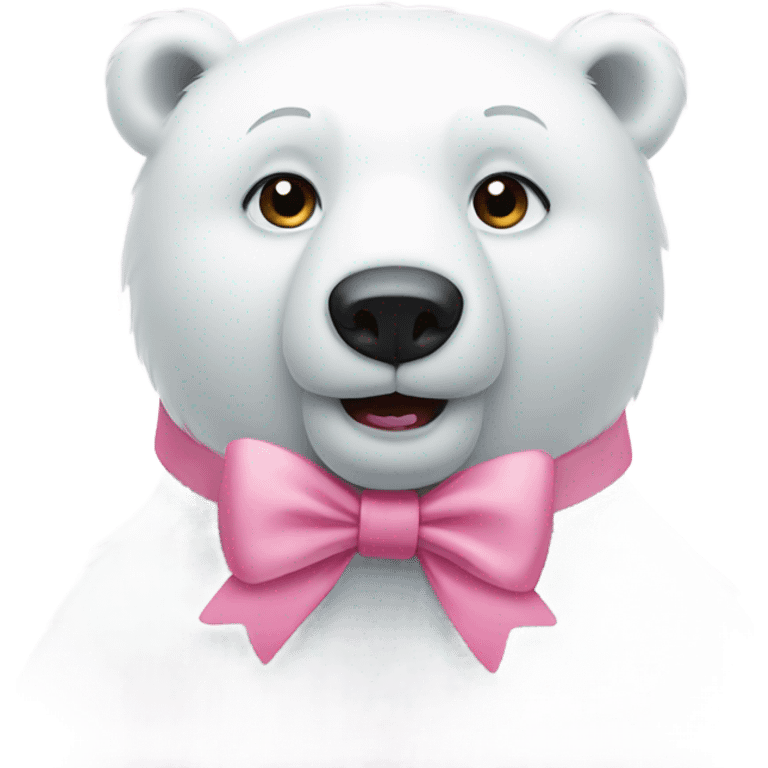 a polar bear in a pink bow emoji