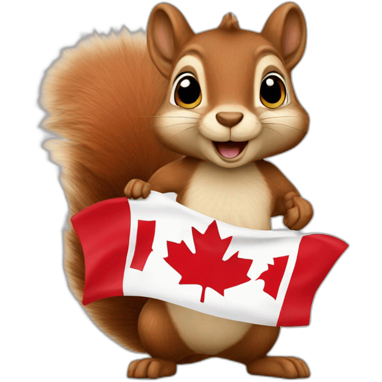 a squirrel with a canadian flag emoji