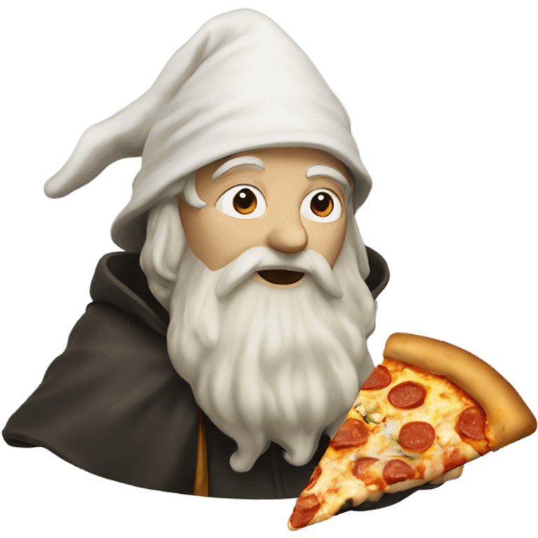 Wizard eating pizza emoji