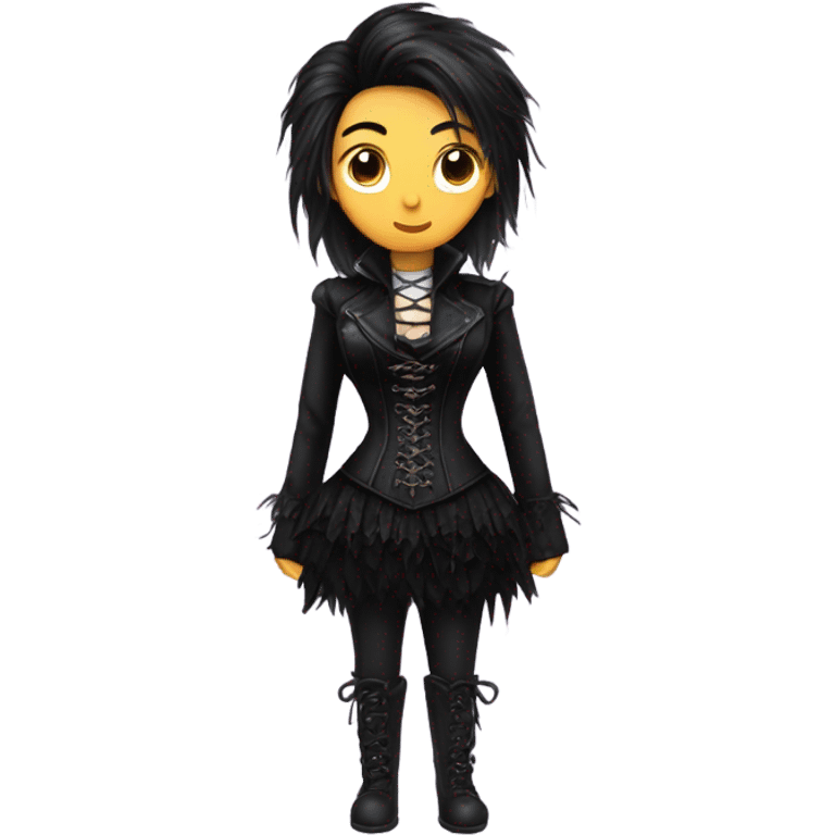 gothic black ponyhair jacket corset  emoji