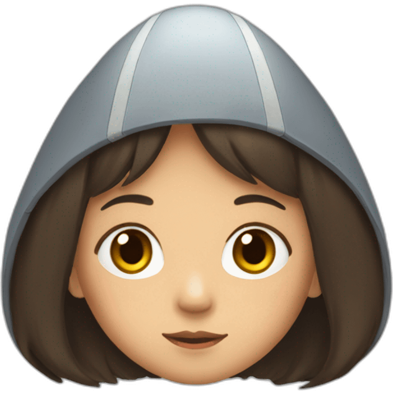 Fille Brune déguisée en Totoro emoji