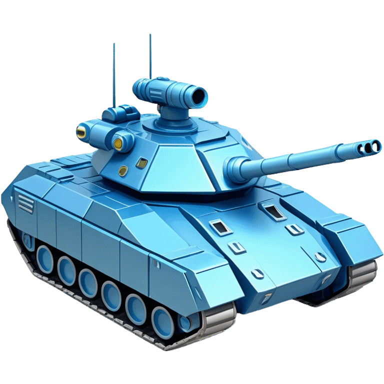 Clash of Clans aesthetic: Cinematic heroic Space Tank Emoji, rendered in a 3D vector-style similar to standard emojis with minimal shading and bold, simplified shapes. A robust, isometric armored vehicle with sleek futuristic plating and energy cannons, softly glowing with a high-tech cosmic combat charm. Simplified yet unmistakably iconic, highly detailed and consistent, glowing with a soft radiant shine and high gloss. Stylized with a touch of intergalactic warfare and a soft glowing outline, capturing the essence of a futuristic battle machine with a friendly, playful spirit! emoji