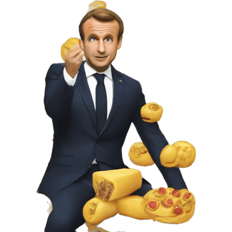 Macron qui mange des pâtes  emoji