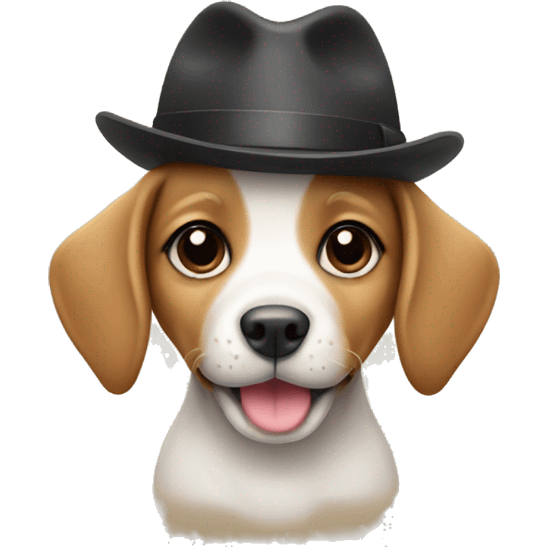 Cute puppy with a hat emoji