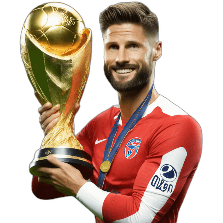 Olivier Giroud holding Champions League trophy emoji