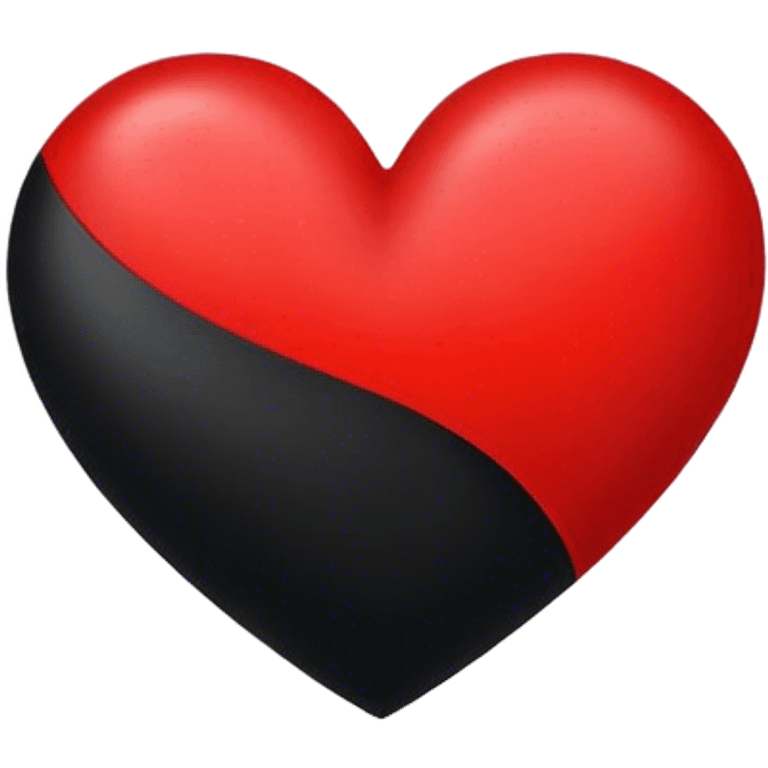 A heart half red half black emoji