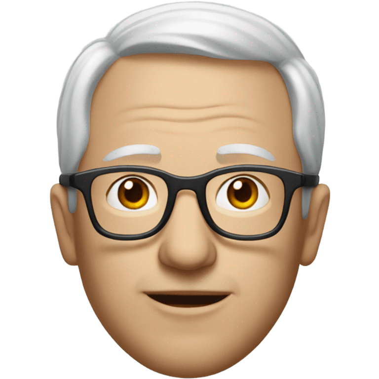 realistic portrait of a Marty with glasses and white thinning hair emoji