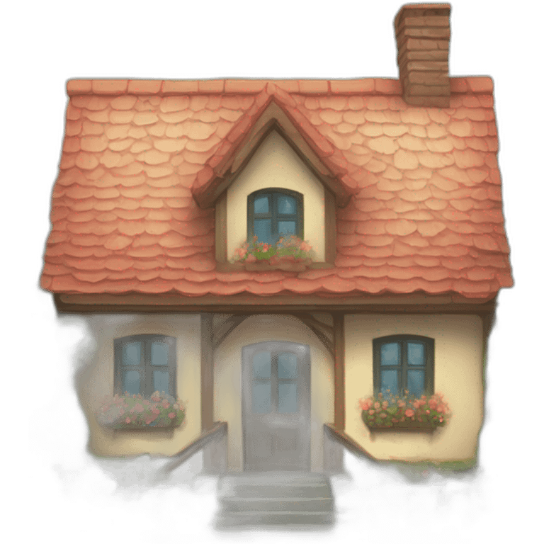 Cœur with a house and flowers inside emoji