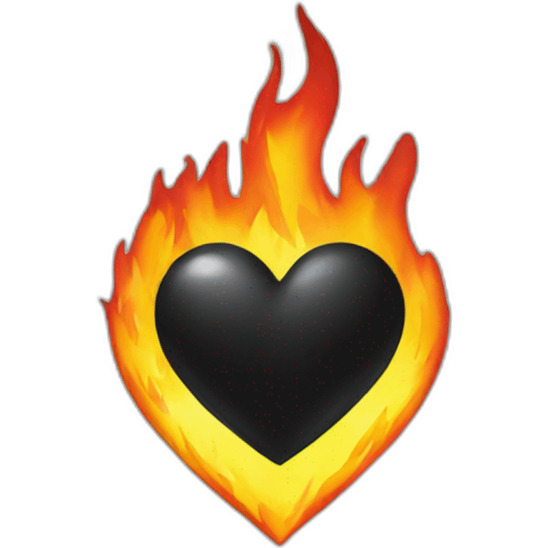 Black heart with fire emoji