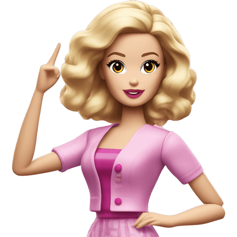 white girl with arms up, Silkstone Barbie  emoji