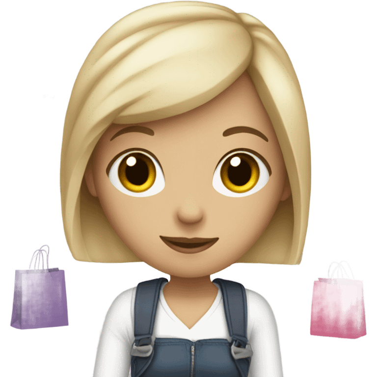 white girl with shopping bags emoji