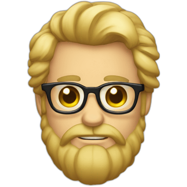 Big lebowsky blond round glasses chaotic beard long hair drink rhum emoji