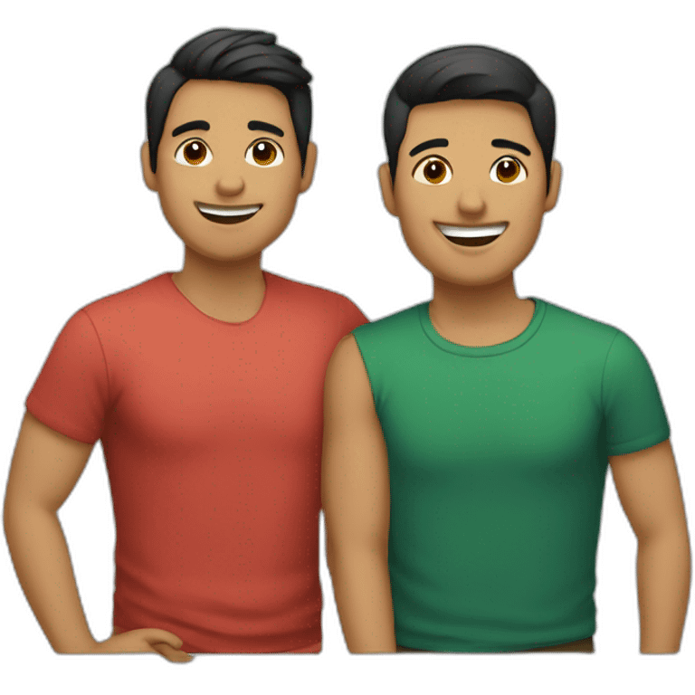 gay couple Spanish and Mexican-Filipino emoji