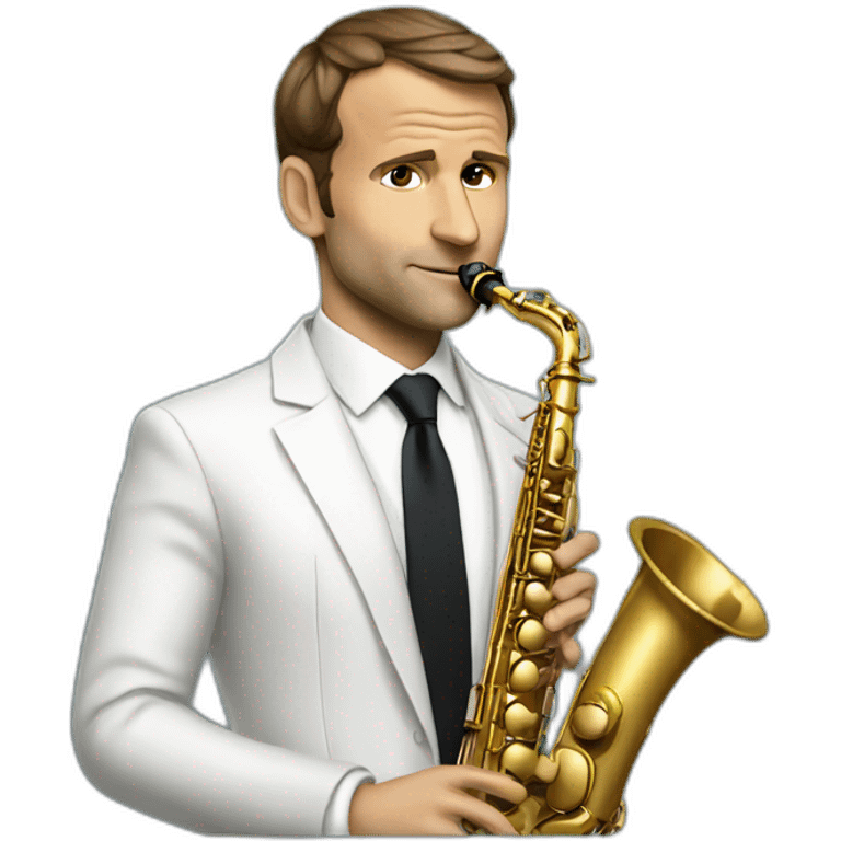 macron with saxophone  emoji