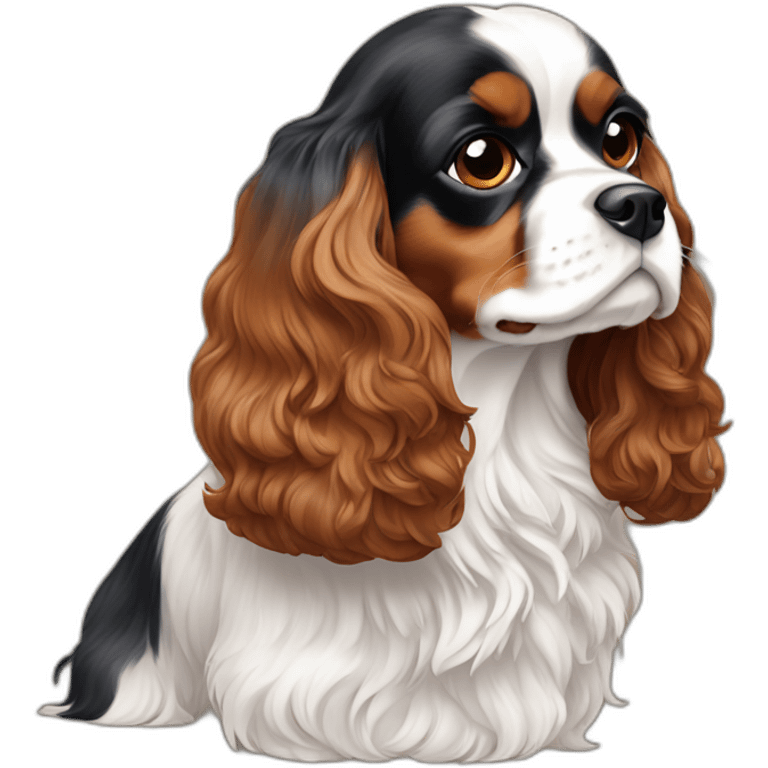 tricolor-king-charles-cavalier-spaniel emoji