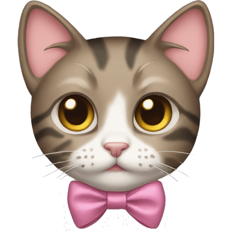 Kitty cat wearing a bow emoji