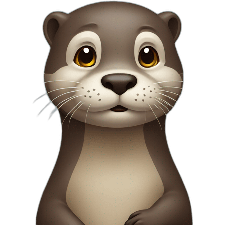 Otter thinking face emoji