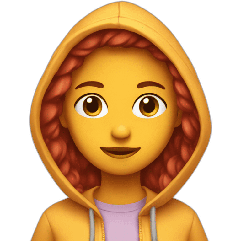 chica con capucha emoji