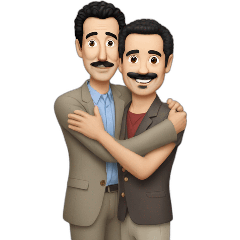 borat hugs asian man emoji