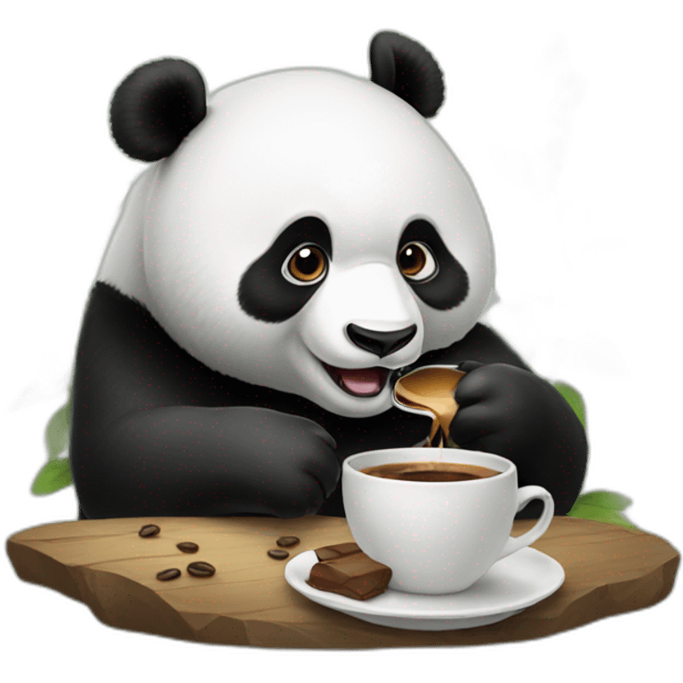 Panda eating coffee  emoji