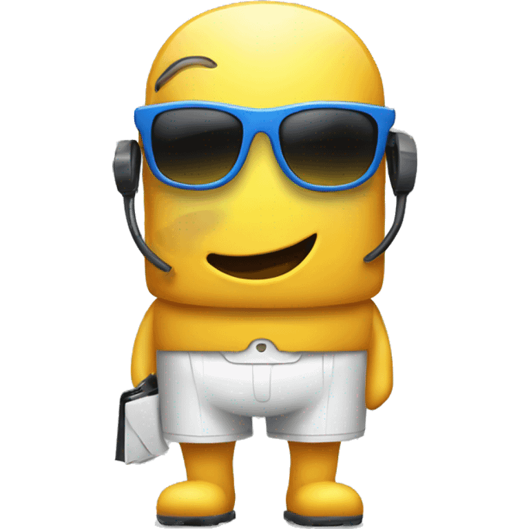 Walking AC unit with sun glasses emoji