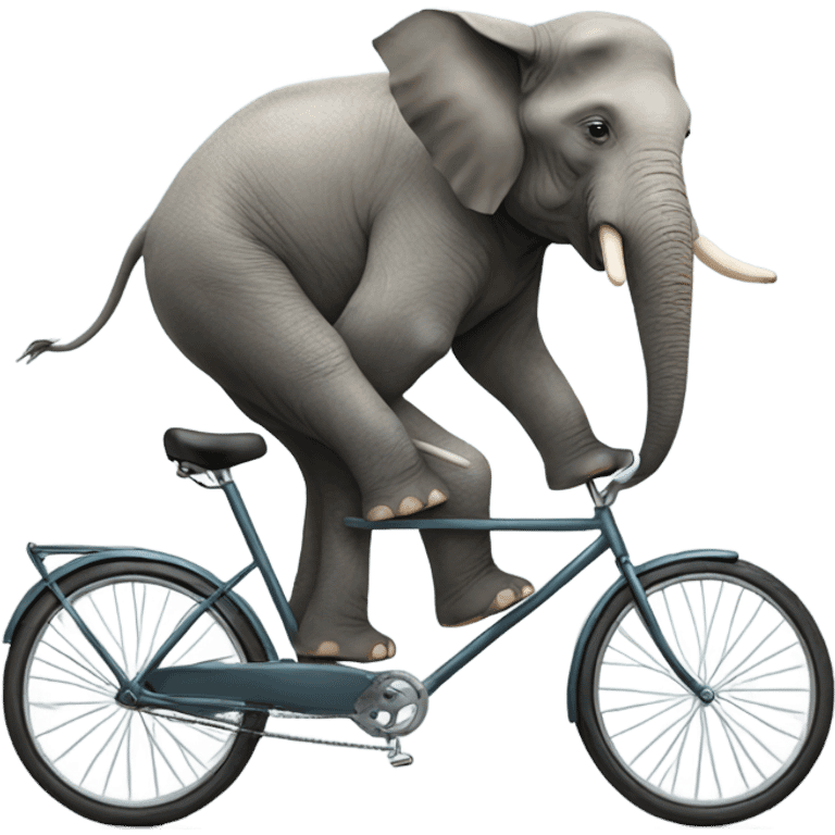 Elephant riding on bicycle emoji