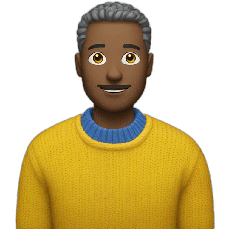 Man in blue and yellow sweater emoji