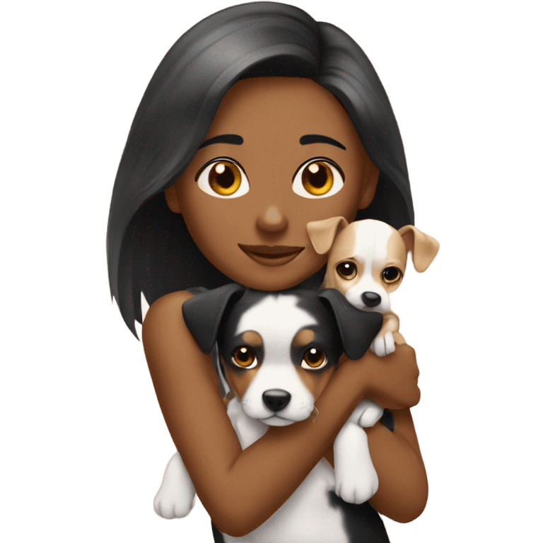 Girls has a little dog York  emoji